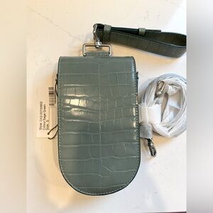 Charles & Keith Sage green croc crossbody/wristlet BRAND NEW